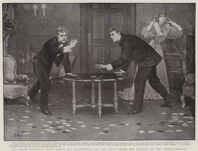 La scène entre David Remon et Sir Brice Skene dans Les Mascarades - Henry Marriott Paget